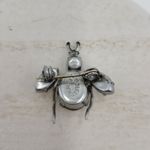 Vintage 1960 Austrian Crystal 3D Bug Brooch Silver Tone Insect Pin Photo 10