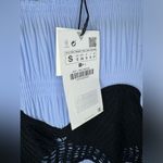 ZARA  Elegant Blue and Black Grecian Crinkle Flowing Pleated Midi Dress Photo 4