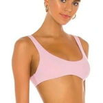 NEW It's Now Cool Free People 90's Crop Bikini Top, pastel‎ pink terry, size XL Photo 0