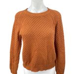 Spartina 449 Women's Brown Long Sleeve Cable Knit Crew Neck Sweater Top Size M Photo 0