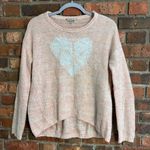 Calvin Klein Jeans womens eyelash logo heart crewneck sweater pink large Photo 0