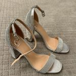 Silver Sparkly Chunky Heels Size 7 Photo 0