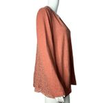 LOGO By Lori Goldstein Logo Lounge Lori Goldstein Sweatshirt Womens Orange Large Lace Back Oversized Photo 1