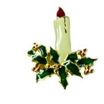 Candle Stick Holly Leaves Berries Christmas Pin Brooch Holiday Wear Vintage Photo 12