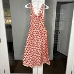 J.Crew NWT Embroidered Apron Dress Block Print Warm Sesame Red Photo 1