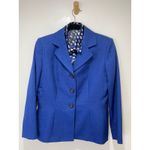 Le Suit Blazer Skirt Suit Set Career Business Cobalt Blue Petite Size 10 Photo 3