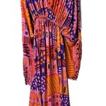 Kambric Goods Silk House Dress 60s 70s Print Kaftan Dress Maxi Medium/Large Photo 3