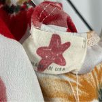 Women's 1X Floral V Neck Crisscross Strap Open Back Mini Dress Watercolor Summer Red Photo 2