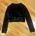 Style Mafia Green Velvet Cropped Top Size Small Holiday Fancy Party Photo 0
