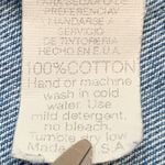 Vintage Denim Dress Button Front Medium Wash Short Sleeve Custom Lace OOAK Blue Size L Photo 8