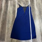 AQ/AQ  Montana Mini Dress in Patriot Blue Spaghetti Strap Plunge Mesh NWT Size 0 Photo 11