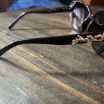 Boutique Black and Gold Roses Oversized Sunglasses with Gradient Lenses Photo 1