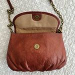 Margot New York Brown Leather Crossbody Bag Brass Chain Card Slots Photo 6