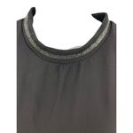 ZARA  Basic Black Sheer Line Short Sleeve Silver Sparkle  High Neck Mini Dress L Photo 2