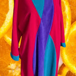 Vanity Fair Petites Robe Lounge Dress Color Block 3/4 Sleeve L Photo 0