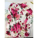 SheIn  CURVE‎ 1XL White Pink Rose Floral Tiered Maxi Skirt Women's Boho Photo 7