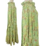 Free People Feeling Groovy Maxi Dress Size XL 70s Chartreuse Floral Bohemian Photo 6