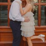 Anthropologie MAEVE by  Tiered Tulle Mini Dress in Taupe Size Small Photo 1