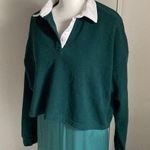 Forever 21 Preppy 80s Inspired Crop Contrast Pullover Collared Sweatshirt Photo 0