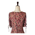 Free People  Dress Women XS Red Black Floral Print‎ Corset Lace Up Mini Boho Photo 5
