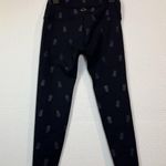 Beyond Yoga High Waisted Leggings Sz M Black Novelty Print Pineapple Photo 3