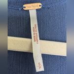 Free People Navy Babydoll Lace Inset Swing Tunic Boho Long Sleeve Dress Sz Small Photo 9