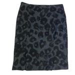 Michael Kors MICHAEL  Women's Skirt Sz‎ 4 Grey Black Cheetah Print Stretch Pencil Photo 4