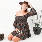Likely Manning Smocked Off The Shoulder Floral Printed Mini Dress XS Photo 1