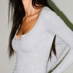 Joah Brown Henley Light Grey Long Sleeve Top Vintage Style T Shirt, S/M Photo 0