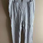 J. Jill womens Light Gray Striped Dress Pants linen stretch size 16 Photo 1