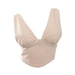 Tic Toc Taupe Corset Crop Top Photo 0