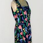 J.Crew Factory Women 12 Navy Blue Floral Basketweave Square-Neck Sheath Dress Photo 5