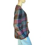 Kasper VINTAGE 1990'S  FOR ASL PURPLE, GRAY & BLUE PLAID WOOL BLAZER (12) Photo 2