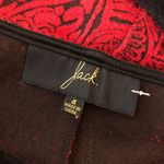 JACK  Red & Black Floral Print Dress Mini Jacquard A Line 3/4 Sleeve Size 4 Photo 2