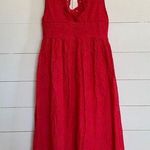 LULUS Romantic Red Eyelet Lace Midi Dress XS Photo 5