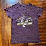 Adidas 2015 Basketball Cleveland Cavaliers Finals Wine Purple Gold Shirt XL Photo 5