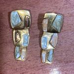 Authentic Monet 3 Tier Earrings for Pierced Ears Gold Photo 2