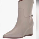 Franco Sarto Grey Leather Etta Pointed Toe Wedge Boots Photo 0
