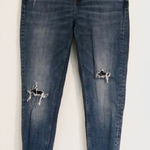 ZARA  Distressed Denim Diagonal Raw Hem Skinny Jeans Photo 0