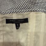 Romeo + Juliet Couture Romeo and Juliet couture off the shoulder pin stripe ruffle sweetheart neck SM Photo 4