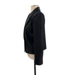 Clara Sun Woo Liquid Leather Cropped Tuxedo Blazer Jacket Black Size Medium Photo 6