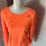 Adidas  Orange Fitted Long Sleeve Tee Photo 4