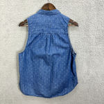 Abercrombie & Fitch Abercrombie Fitch Button Up Denim Shirt Women Large Polka Dot Vintage Y2K Preppy Photo 2