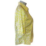 L.L.Bean Women's White & Yellow Butterfly Short Sleeve Button Down Shirt Photo 1