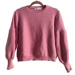 Hello Molly  Chunky Knit Cotton Sweater Pink Cropped Size M Photo 0