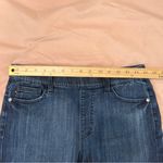 Judy Blue Jegging Dolphin Hem Shorts Stretch Dark Wash Denim Frayed Cutoff L Photo 8