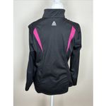 Reebok  Women's Back Vector Colorblocked Track Jacket - Black/Pink - Size Large Photo 1