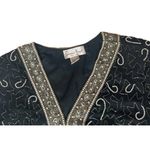 Laurence Kazar NWT Vintage  100% Silk Sequin Beaded Floral Evening Jacket Size S Photo 4