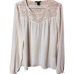 Forever 21 Women's Crochet Detail Long Sleeve Blouse Sz L Photo 0