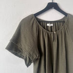 Madewell  Olive Green Textured Blouse Women's S Photo 3
